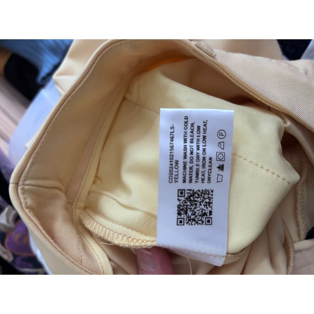 Cider Yellow Wide Leg Pants Women’s L High Rise Tailored Stretch Trousers NWT - Picture 9 of 13